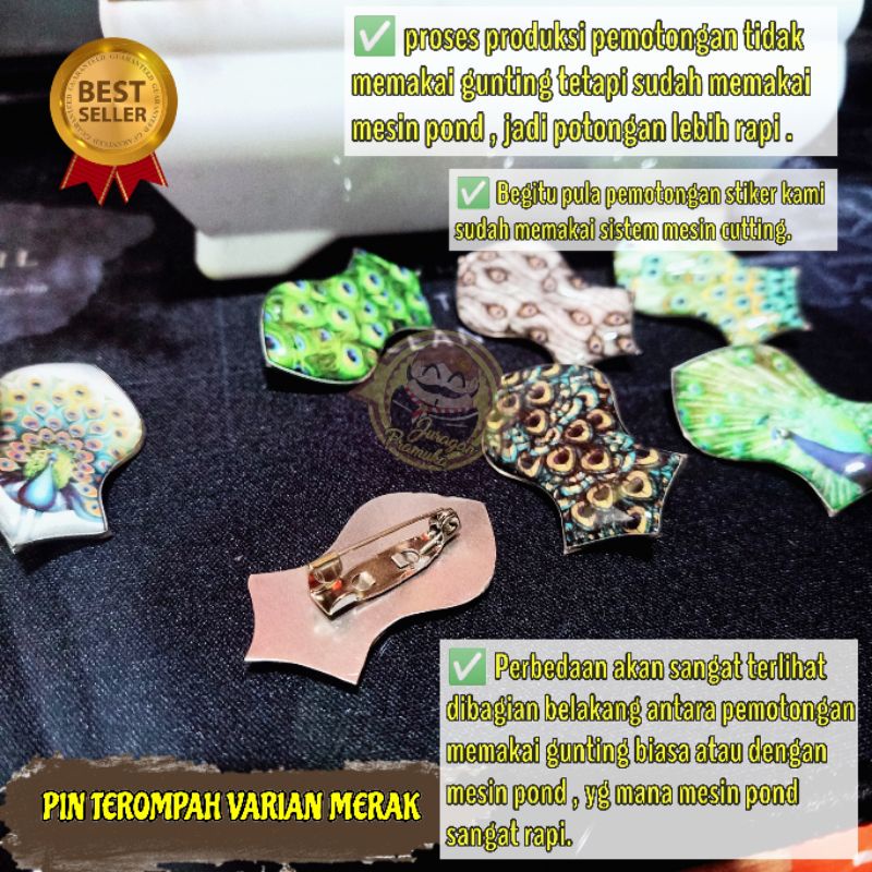 PIN TEROMPAH VARIAN BULU MERAK