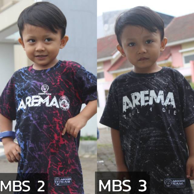 Baju Kaos Arema Fc aremania licek kecil untuk anak bayi - SD - SMP umur 2 - 10 tahun mboissam