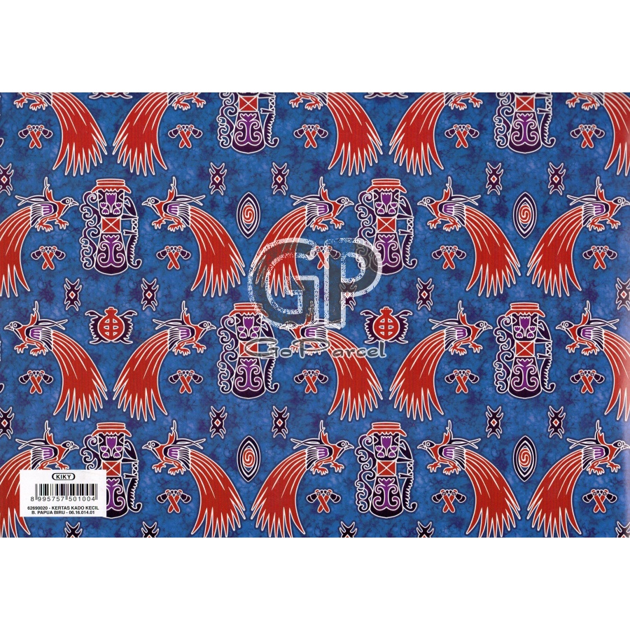 ( 5 Lembar ) KERTAS KADO KIKY BATIK SINGER WARNA WARNI SUMATRA TRIBAL ORNAMEN KIKY - GIFT WRAP PAPER SHINNY MENGKILAP GLOSSY