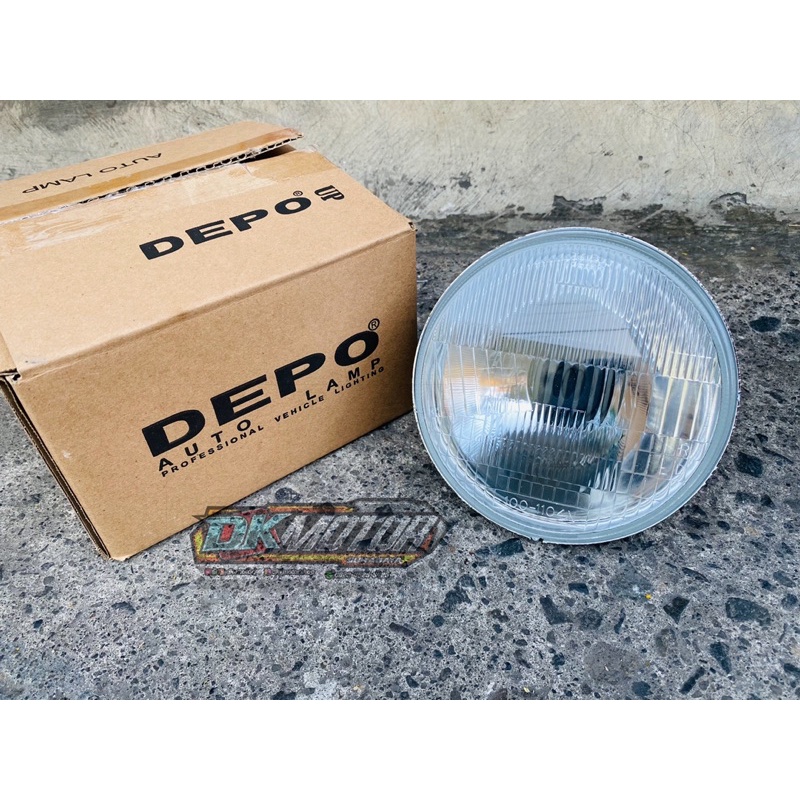 Reflektor Lampu Depan DEPO H4 ORIGINAL Taiwan 5inch