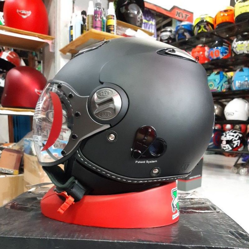 KYT HELM  ELSICO SOLID BLACK DOFF ORIGINAL KYT