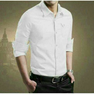 Jual HEM MILLER KEMEJA POLOS PRIA LENGAN PANJANG SLIMFIT KEMEJA KERJA