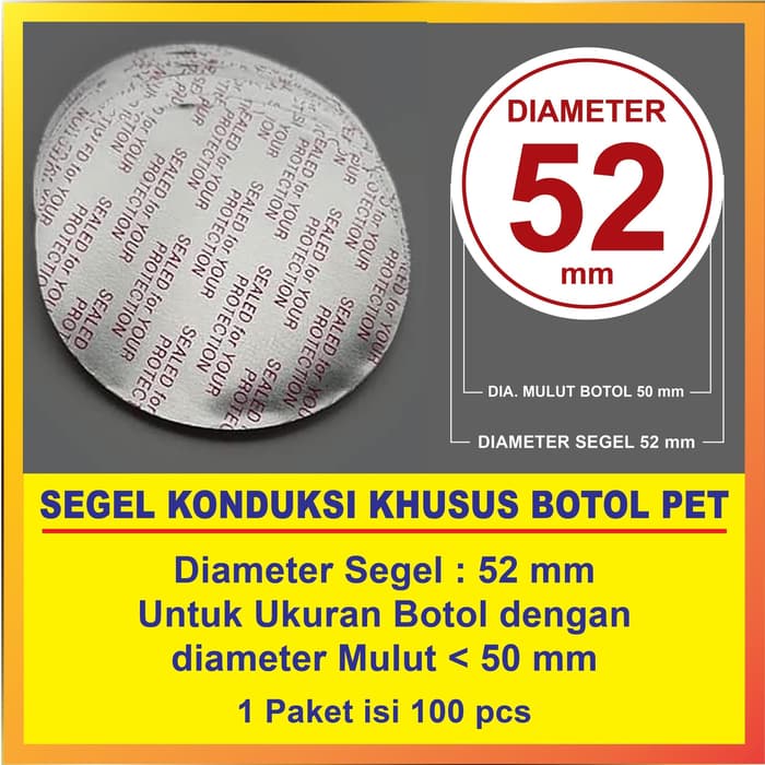 Segel Aluminium Foil Botol PET / Segel tutup Botol