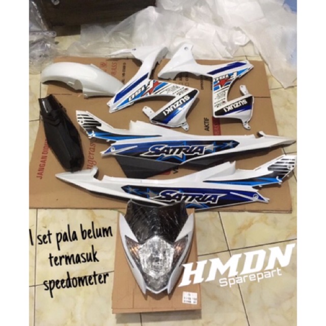 Full Body Satria F 150 / FU Facelift Putih biru hitam 2014