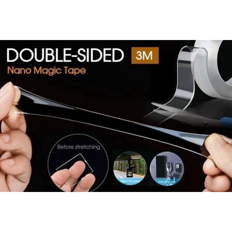 Double tape 1 Meter x 1mm x 3mm / perekat serbaguna / solatip / perekat wallpaper