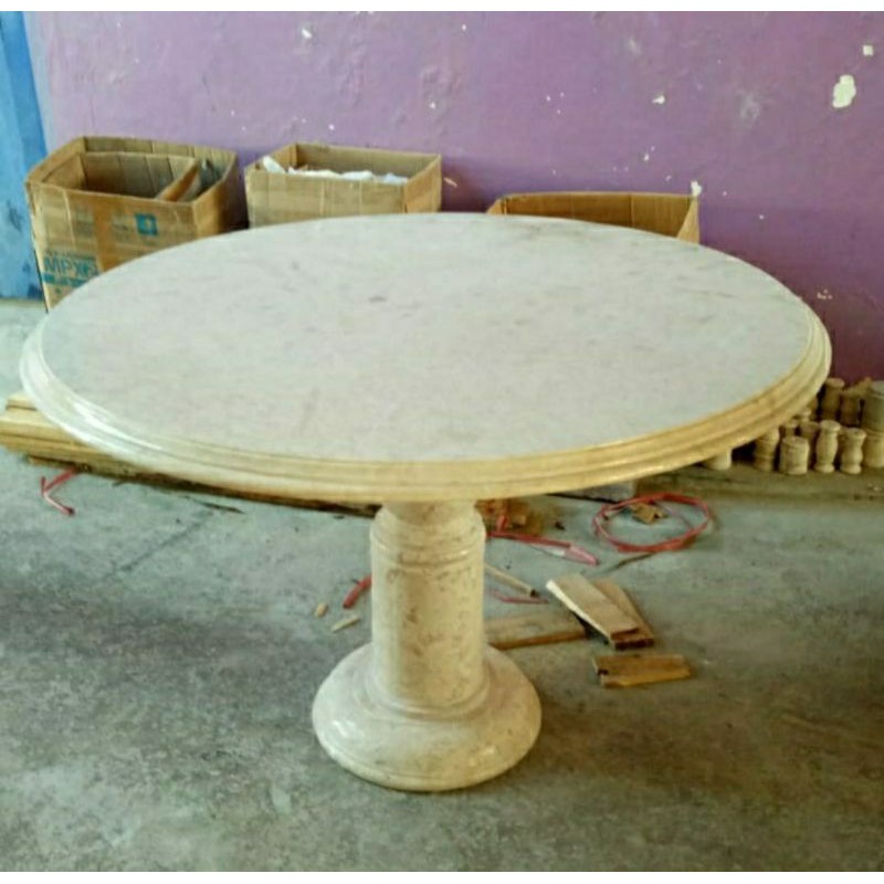 Meja Bundar Marmer Alam