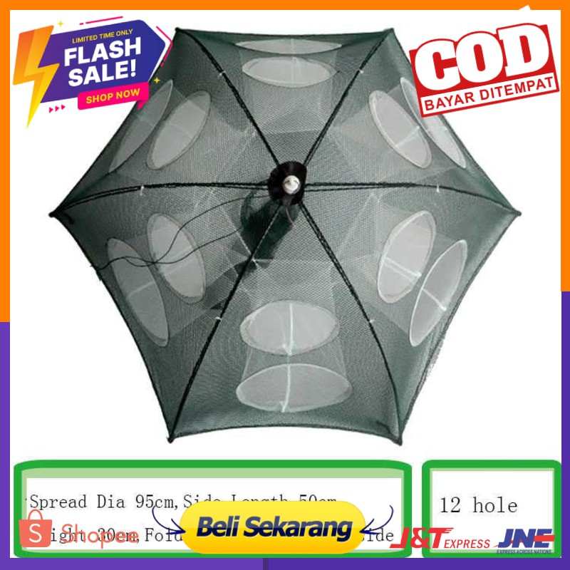 Jaring Pancing Ikan Hexagonal 12 Hole Fishing Net Trap Cage - H14572