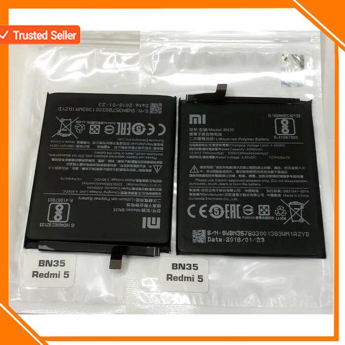 ACC HP BATERAI XIAOMI REDMI 5 BN35 ORIGINAL BATERAI BN 35