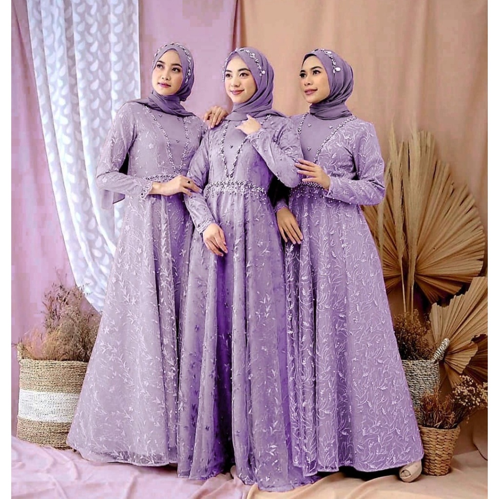 Dress Kienka Maxi Fashion Musli m Kekinian/Dress Pesta/ Solo/