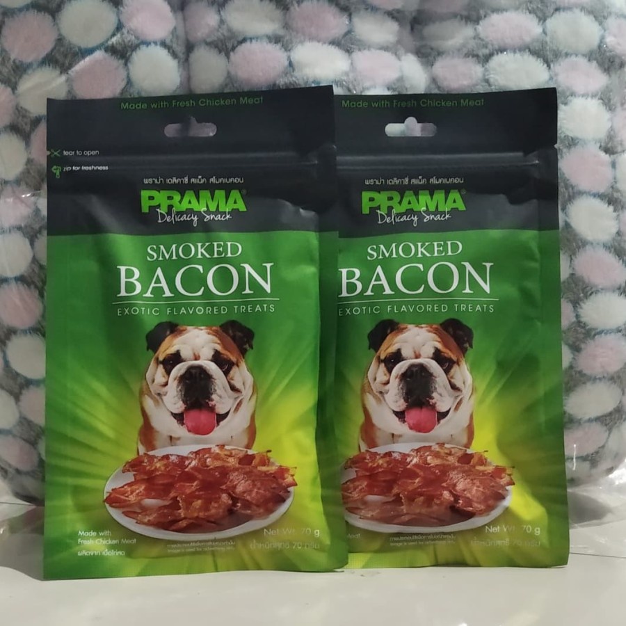 Prama Snack anjing 70g / Delicacy Snack 70g Rasa Smoked Bacon