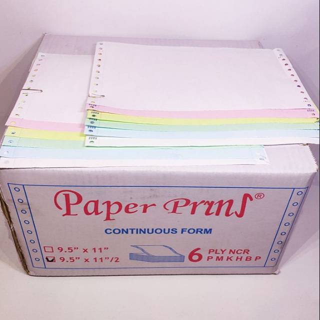 

Continuous Form 9.5 x 11/2 6ply Bagi 2 Paper Pryns