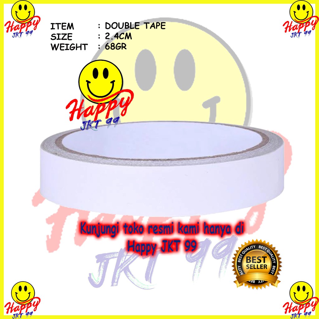 [ HAPPY JKT 99 ] ISOLASI DOUBLE TAPE SOLVENT 2.4CM X 12M