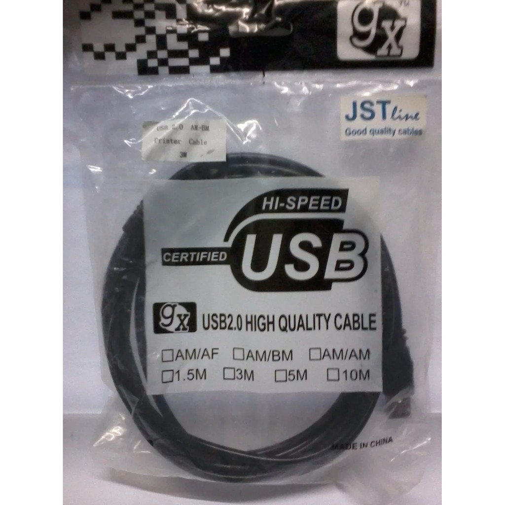 USB Kabel Wired 2.0 Black Good panjang 1.5m 1.5 meter Printer Print Epson Canon Hp Brother