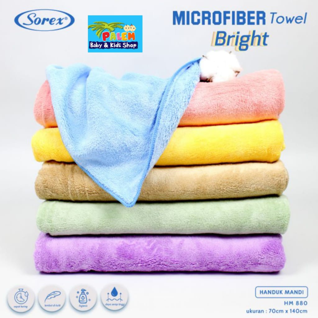 Sorex Microfiber Towel/ Handuk Mandi Dewasa Polos HM880 &amp; HM881 &amp; HM888
