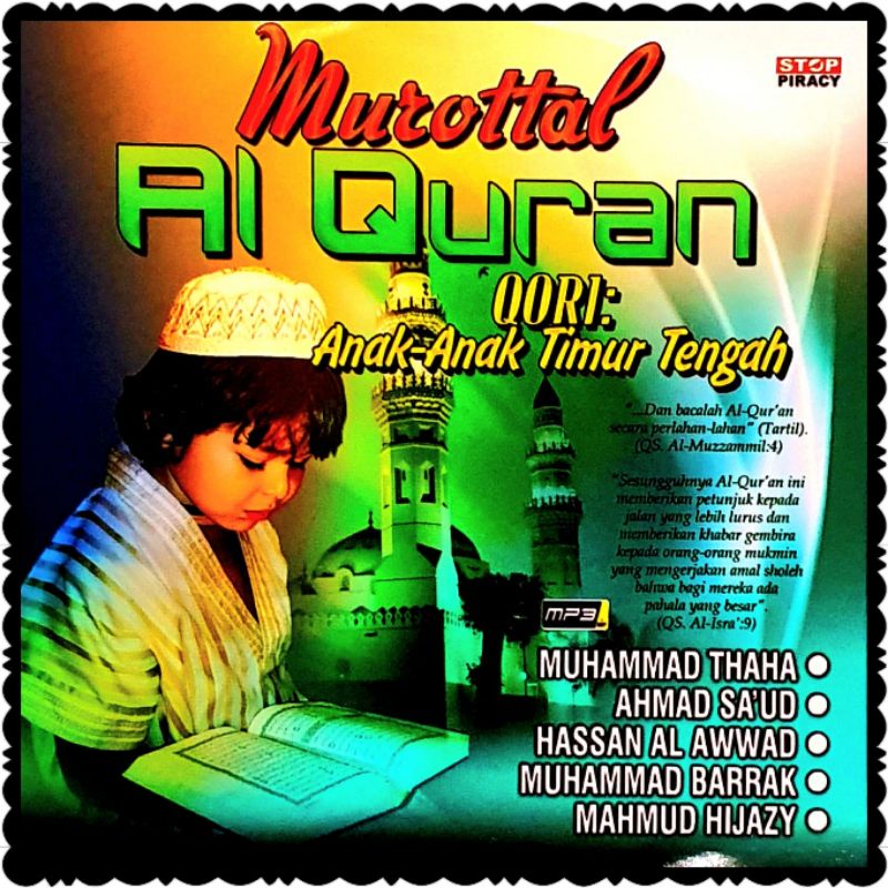 KASET MP3 CD MUROTTAL AL QURAN ANAK ANAK TIMUR TENGAH-MUROTTAL AL QURAN QORI ANAK ANAK-KASET MP3 NGA