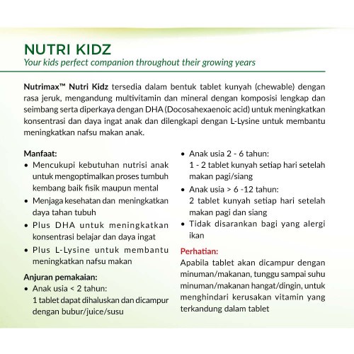 nutrimax nutri kidz 30 ( tablet kunyah )