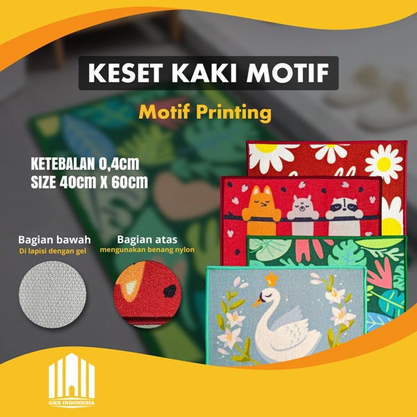 Keset Kamar Mandi Anti Slip Ukuran 40x60cm - Keset Karakter Keset Kaki