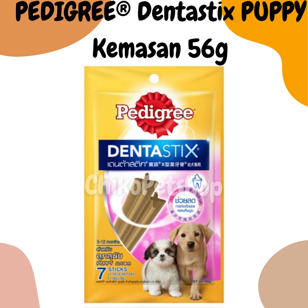 PEDIGREE® Dentastix PUPPY Snack Anjing Kemasan 56g