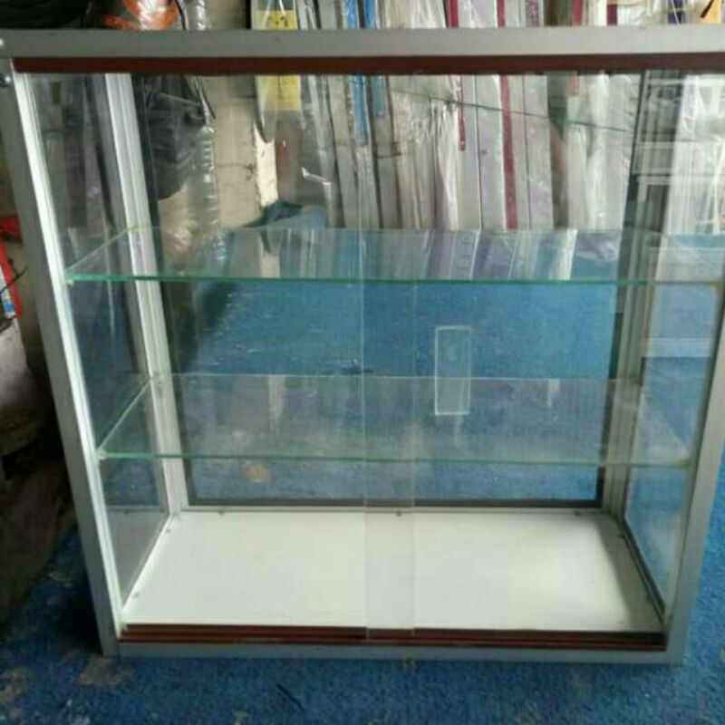 ETALASE ALUMINIUM KACA DISPLAY MAKANAN MULTIFUNGSI MURAH