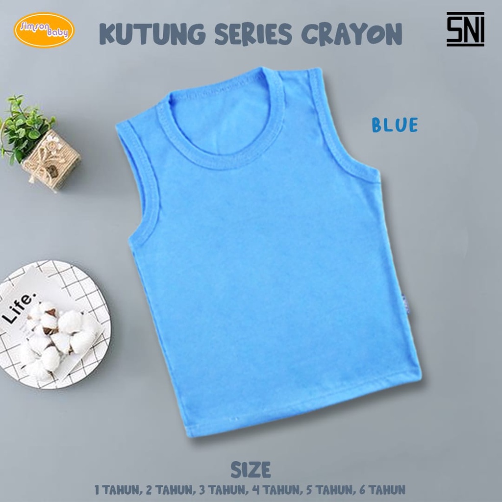 SIMSON BABY BY ARUCHI KUTUNG ANAK SERIES CRAYON SINGLET KAOS DALAM ANAK UNISEX 1-5 TAHUN