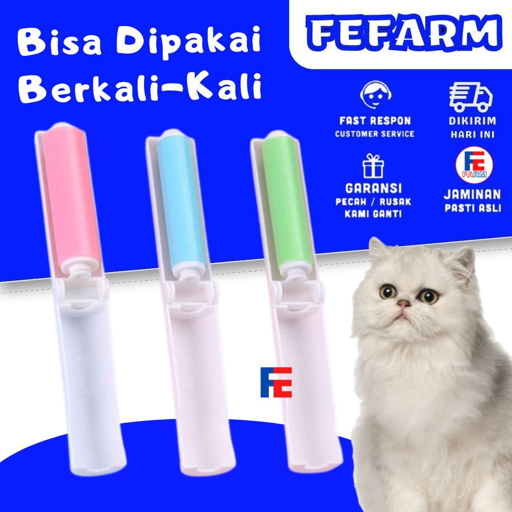 Pembersih Bulu Kucing Anjing ROLLER LIPAT FEFARM