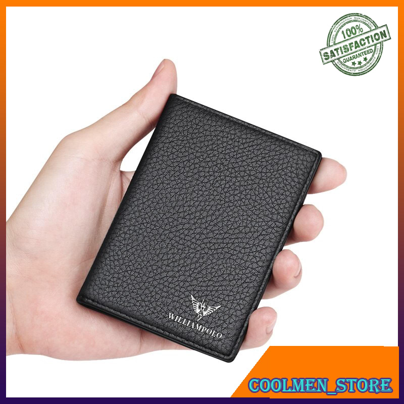 Dompet Pria Dompet Lipat Kulit Asli Williampolo Genuine Leather Fashion Wallet Male Slim Short