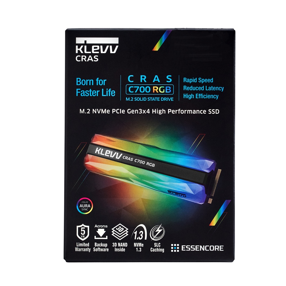 KLEVV SSD RGB CRAS C700 PCIE GEN3X4 240GB, 480GB, 960GB