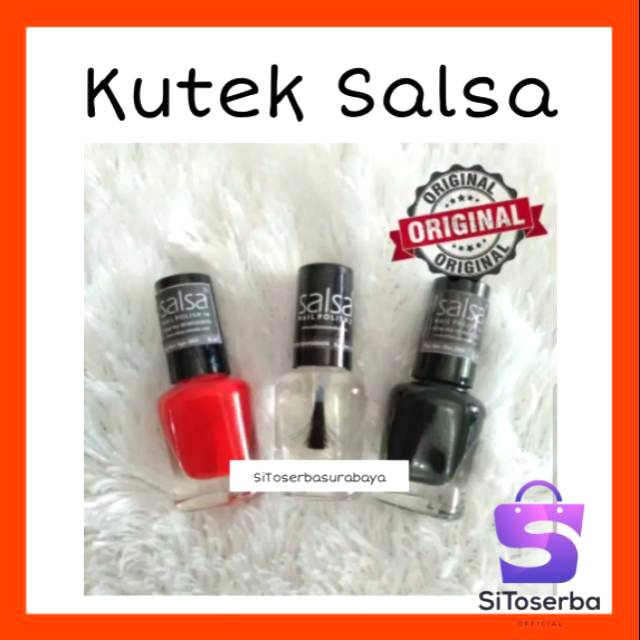 (ECER MURAH) KUTEK SALSA BENING, HITAM , DAN MERAH - SALSA NAIL POLISH - CAT KUKU KUTEKS SALSA OPI