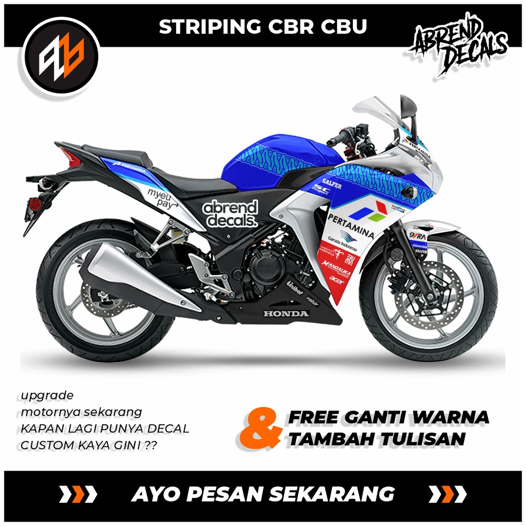 STRIPING CBR CBU MANDALIKA / STICKER CBR CBU THAILAND / ACCESORIES STICKER BODY MOTOR CBR CBU