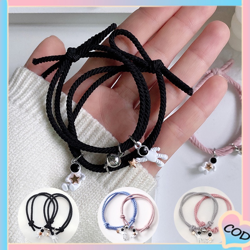 2 Pcs Gelang Couple Magnet COD Gelang Tali  Attract Persahabatan Tangan Wanita Bracelets A one