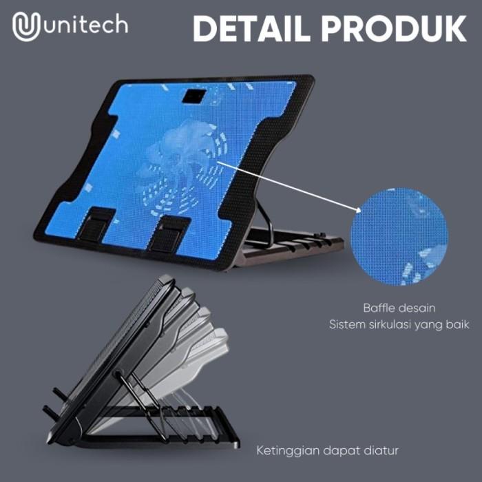 Cooling Pad Cooler Laptop Unitech 638B Big Fan Up to 17inch