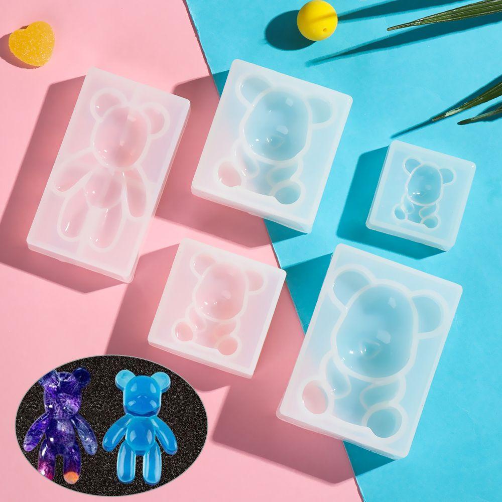 Cetakan Silikon Nanas Teddy Bear Resin Epoxy Gantungan Kunci Mainan Anak Membuat Perhiasan