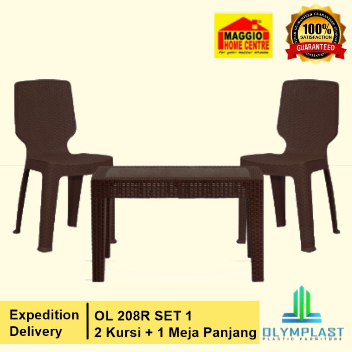 KURSI TERAS PLASTIK - KURSI PLASTIK TERAS - KURSI PLASTIK SUSUN - OL 208R - OLYMPLAST
