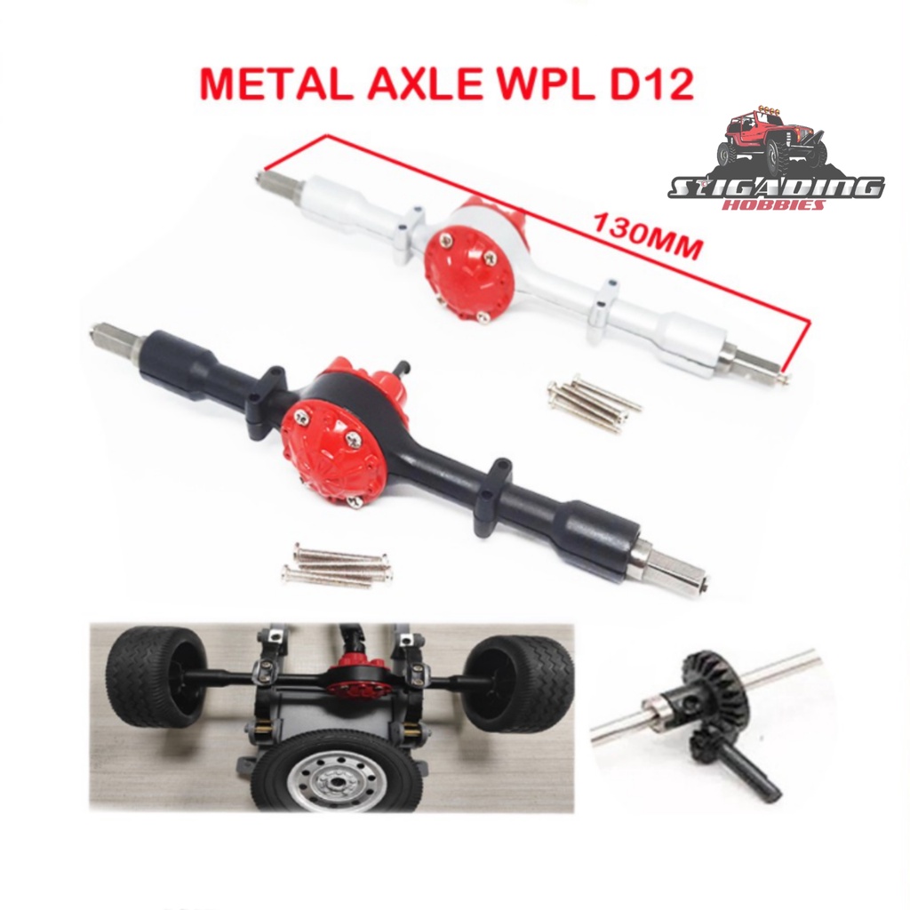 METAL UPGRADE REAR AXLE WPL D12 GARDAN BELAKANG WPL D12