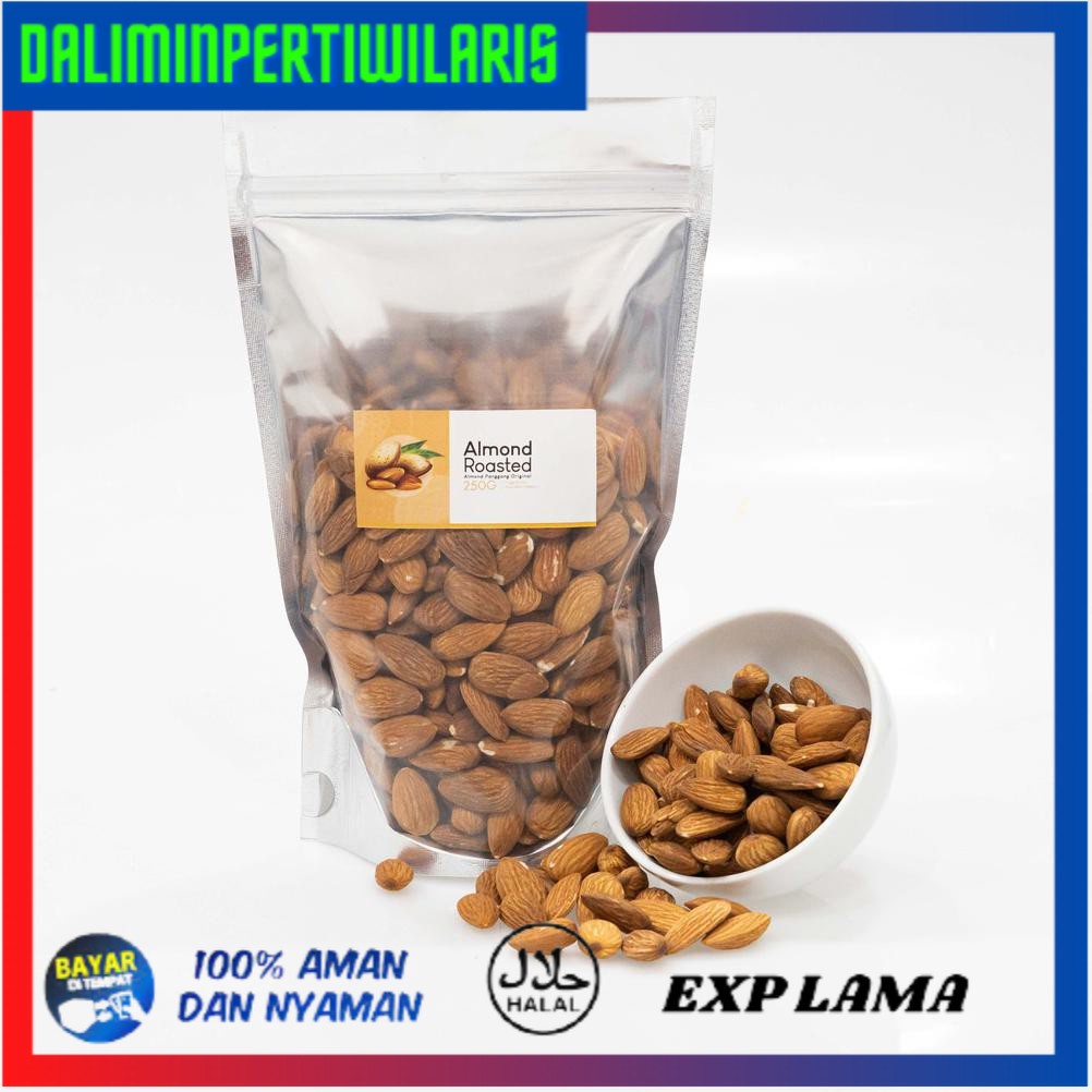 

( BISA COD ) Roasted Almond Kupas 500 gr | Kacang Almond Kupas Panggang Original PROMO [Kode 1|Kode