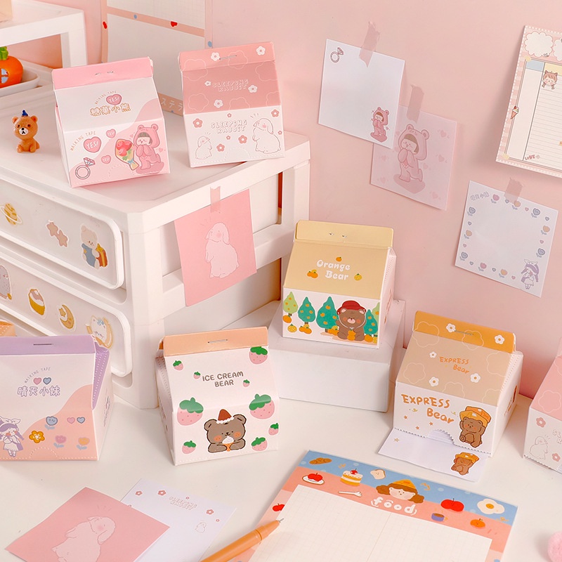 

Sticky Notes Kemasan Susu Isi 200 Lembar Memo Notes Karakter