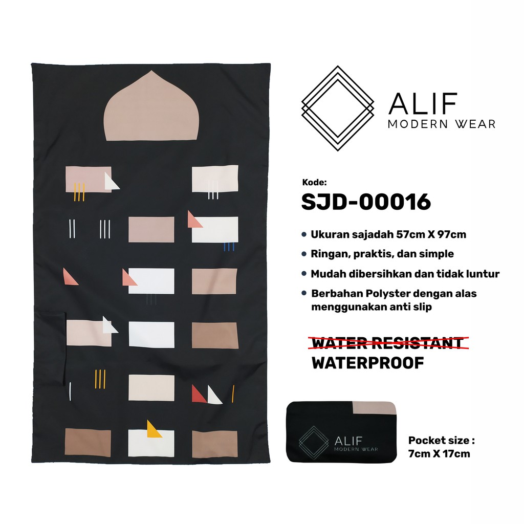 ALIF SAJADAH TRAVEL / SAKU / PORTABLE / WATERPROOF ( ALIF MODERN WEAR SJD-0016 )