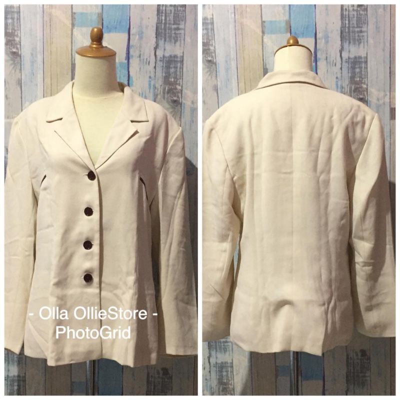 Blazer Kerja Wanita Suzanna Wanasuka Broken White XXL Preloved