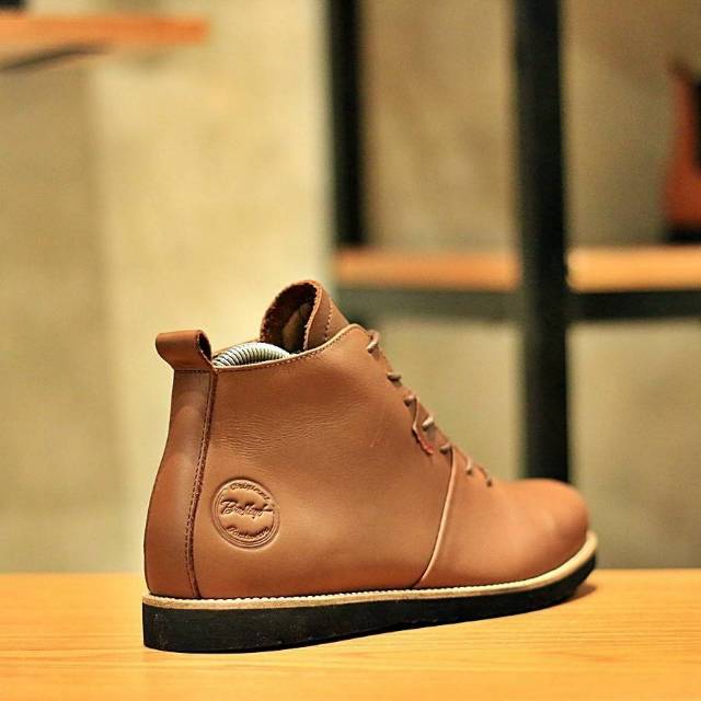 HOUBIS BROWN SERIES - BRADLEY'SFOOTWEARORIGINAL - Sepatu Boots Klasik Pria Vintage Full Up Leather