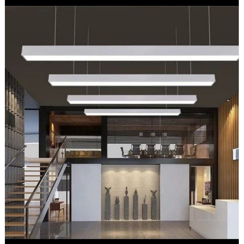 lampu gantung hias hanging lamp dekosi tl led 36w 35w 30w 45 30 watt kap balok led