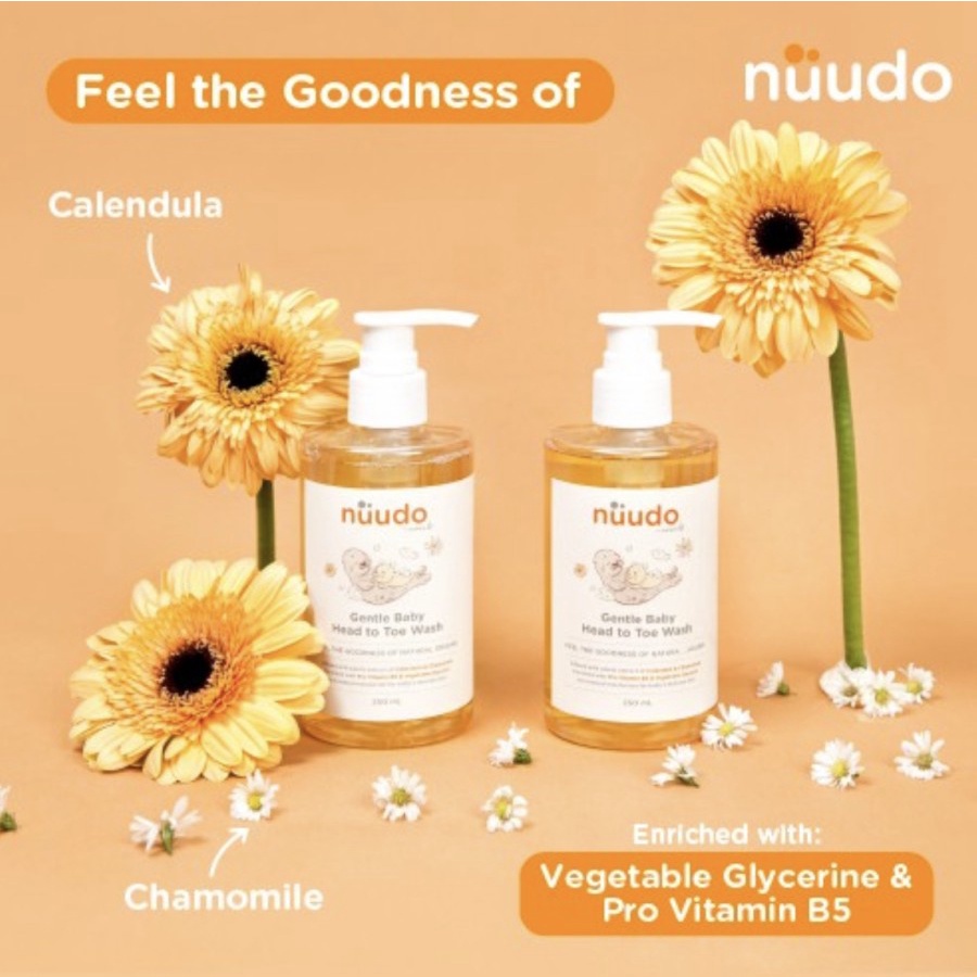 Nuudo by Pureco Gentle Baby Head to Toe Wash 60ml dan 250ml