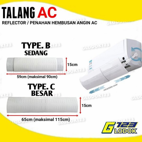 Reflector Reflektor Acrylic Aklirik Penahan Angin Air Screen Cover AC