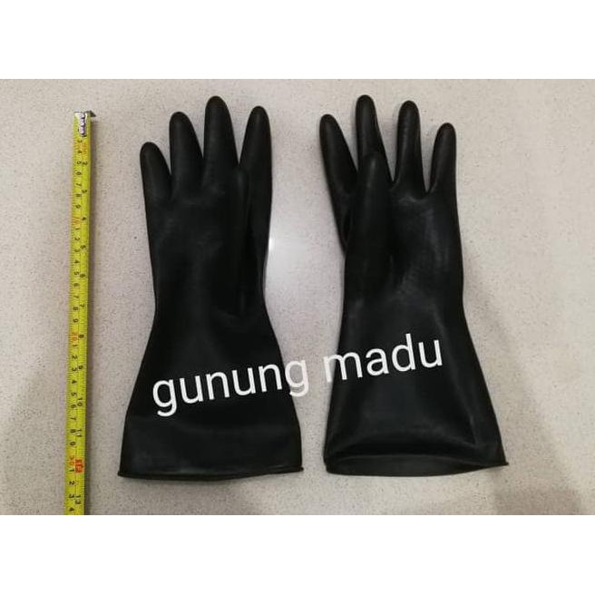 Sarung Tangan Karet Hitam Tebal Panjang Serbaguna Kode 420