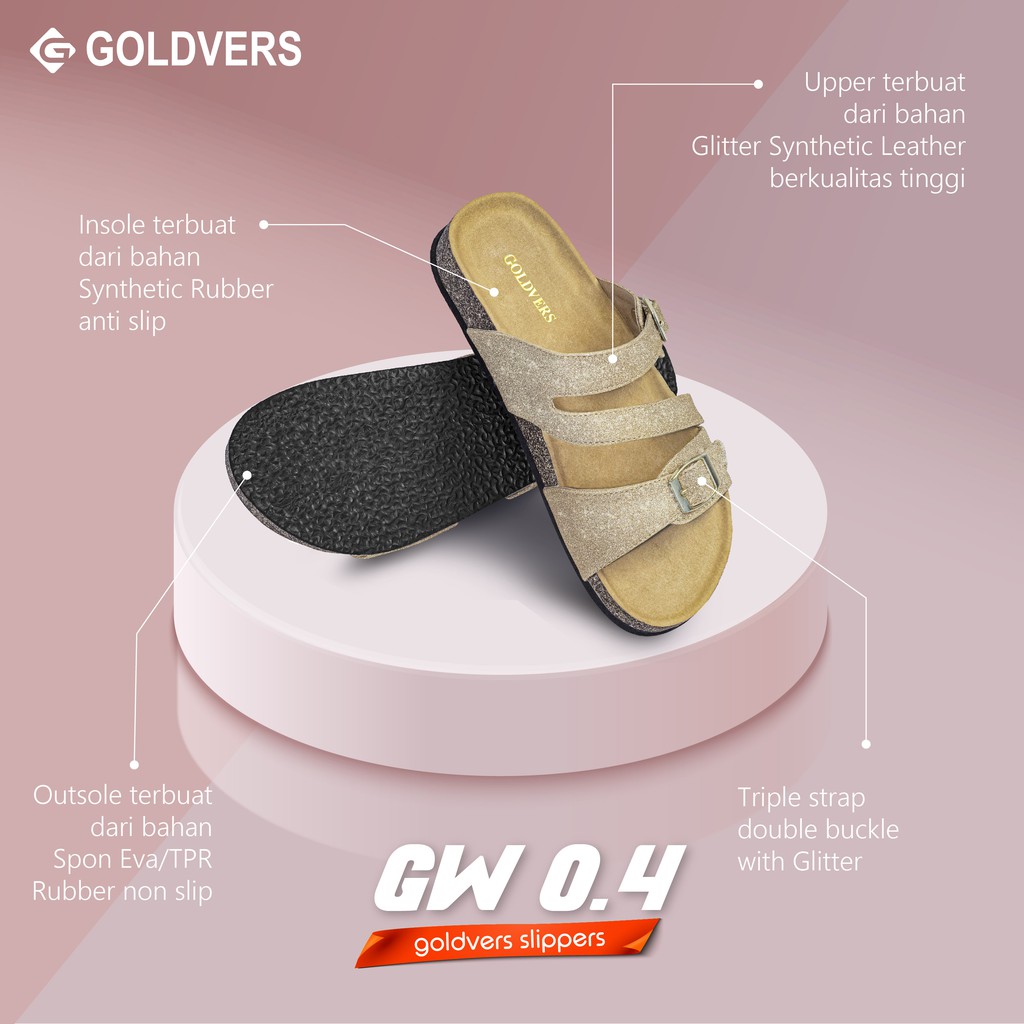 Sandal wanita Remaja Terbaru 2020 Original Merek Goldvers Sendal wanita trendy Sandal Slop Wanita Baru ORI