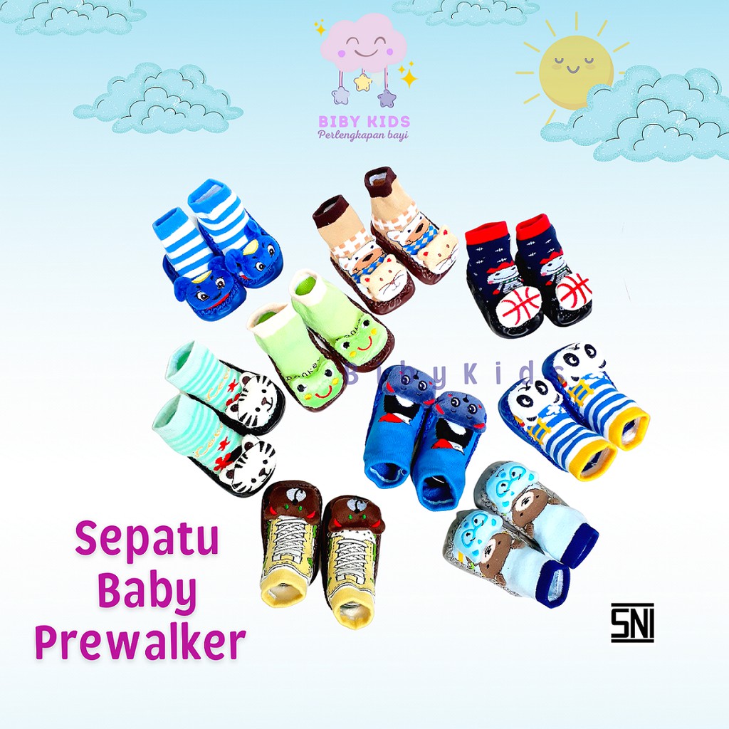 SNI Skidder Prewalker Shoes Baby Boneka 3D Sepatu Bayi Karet Kaos Kaki Anak Laki Laki Lucu Alas Kaki