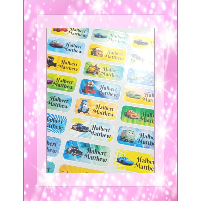 

Sticker Nama / Label Nama Karakter Waterproof - Cars