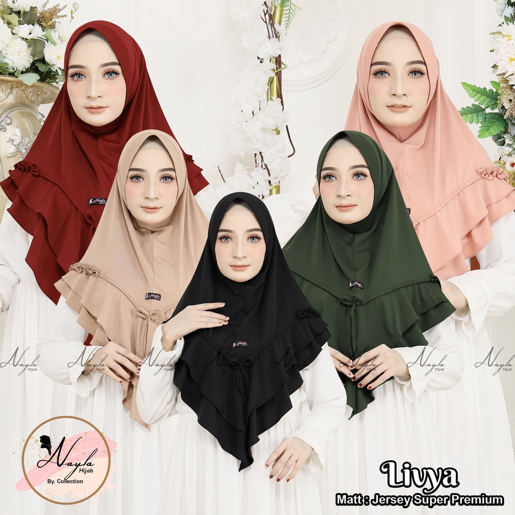 Kerudung Instan Livya Jilbab Instan Jersey Super Premium Hijab Terbaru Nayla Hija'b