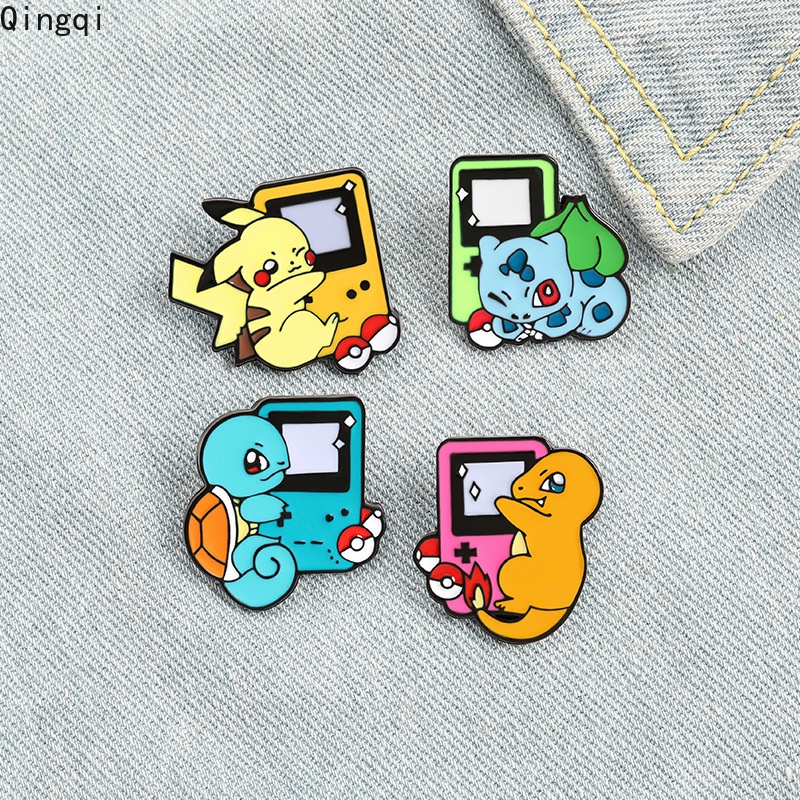 Bros Pin Enamel Desain Kartun Game Console Pikachu Bahan Alloy Untuk Mantel