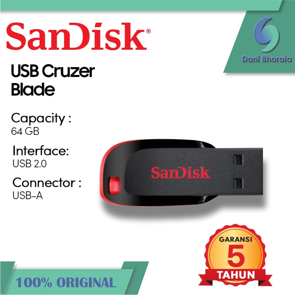 [100% 𝐎𝐑𝚰𝐆𝚰𝐍𝐀𝐋] Flashdisk SanDisk Cruzer Blade CZ50 USB Flash Drive 64GB USB Flashdrive flashdisk