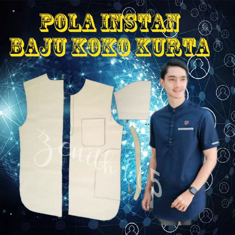 Pola Instan Baju Koko Kurta Dewasa
